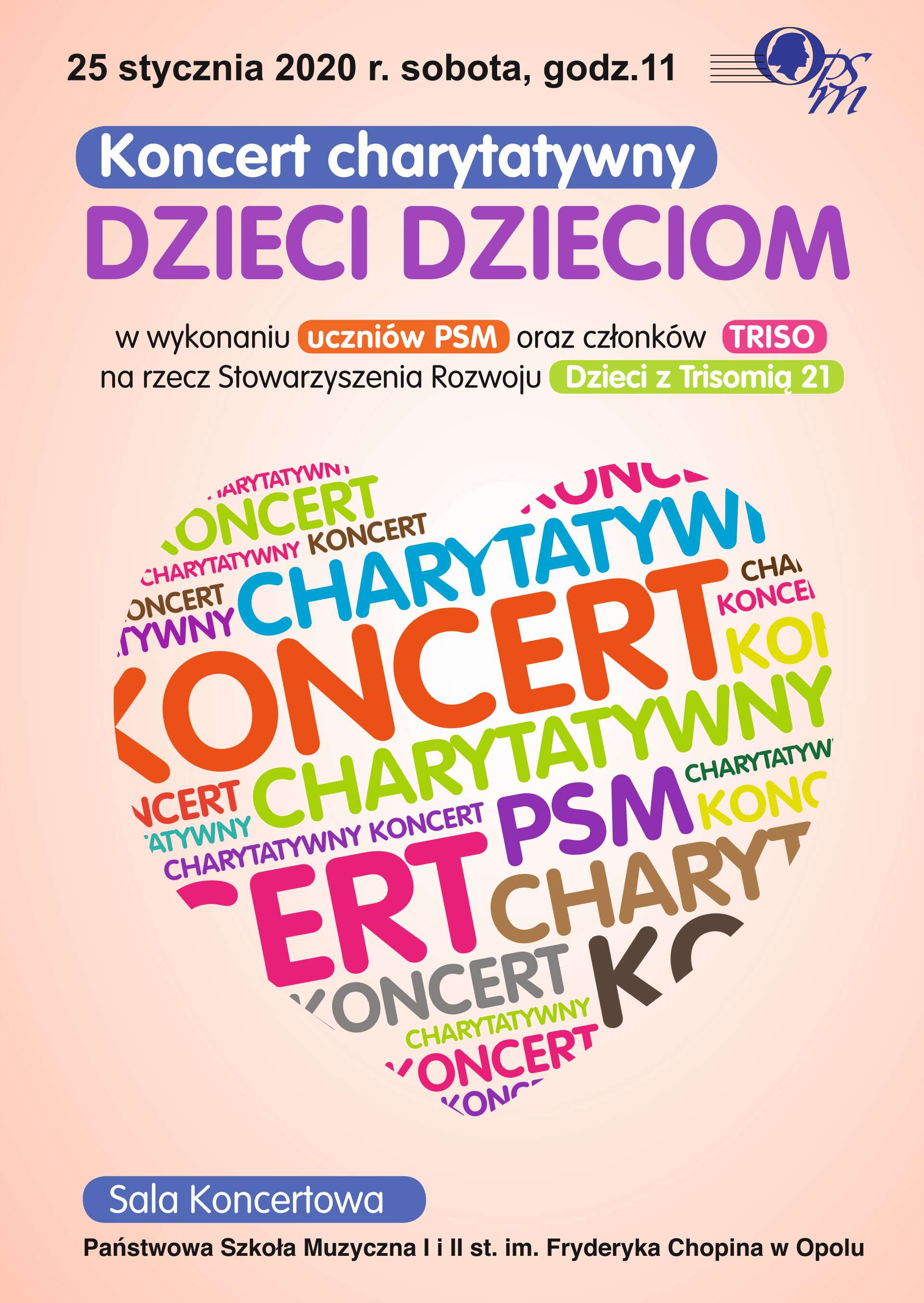 Plakat koncertu charytatywnego "DZIECI DZIECIOM"